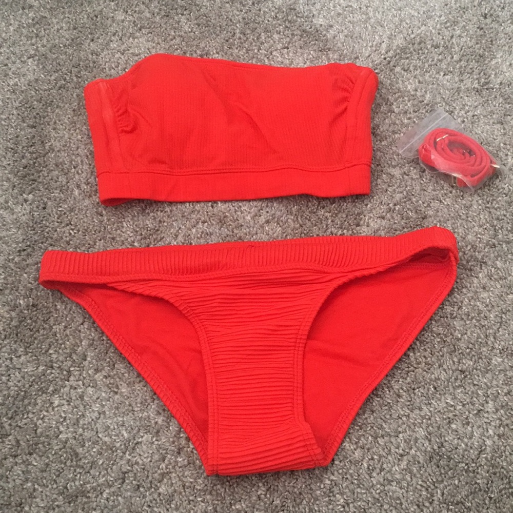 Bright orange bikini